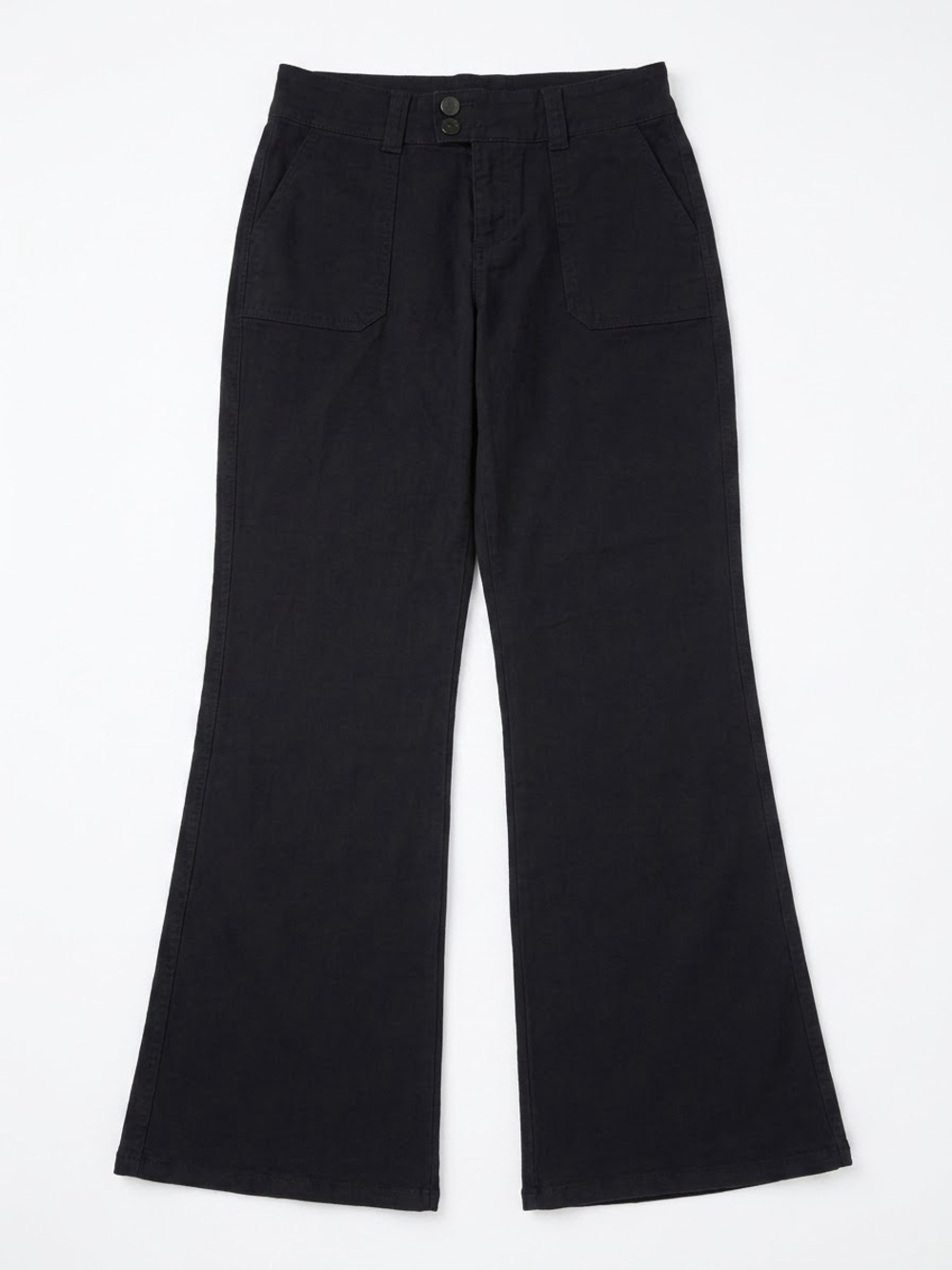FOREVER 21 Black High Rise Wide Leg Flare Cargo Pants Size L